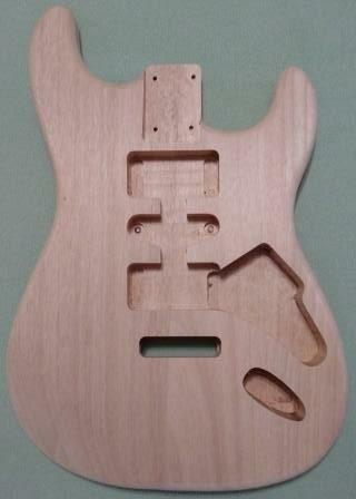 Front view of Coluber Cable Strat-style body