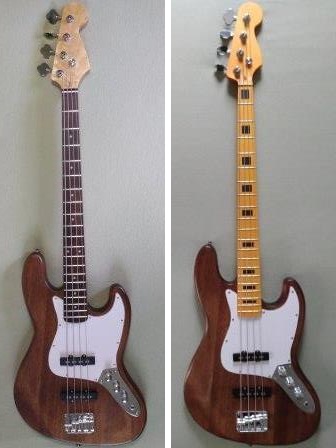Jazz bass kit before and after the neck swap
