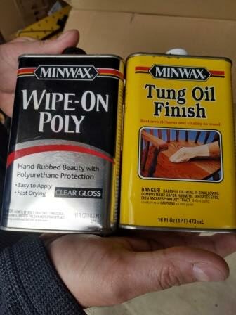 Minwax Wipe On Poly and Minwax Tung Oil Finish