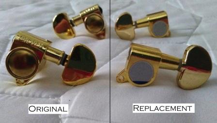 Original fake Grover tuners, and the replacement tuners I received