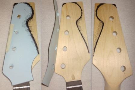 Marking the headstock from the template