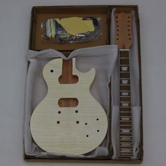 A set neck DIY electric guitar kit.